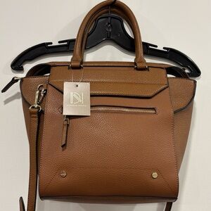 Danielle Nicole Brown Leather HandBag with Removable Shoulder Strap